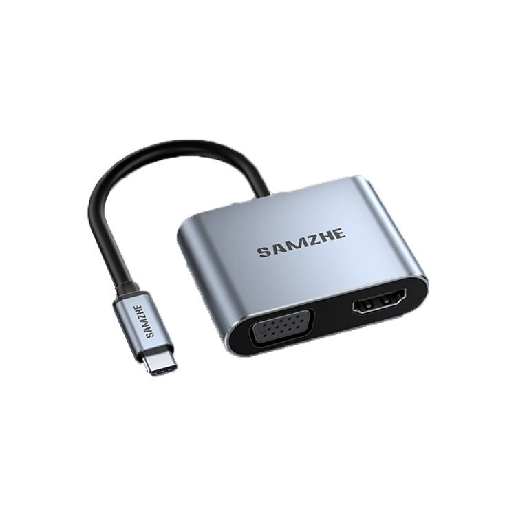 Adapter Samzhe DK-HV4 4in1 Type-C et HDMI VGA USB2.0 PD100W et HUAWEI Mate40/P50 Samsung S20 цена и информация | USB jagajad, adapterid | kaup24.ee