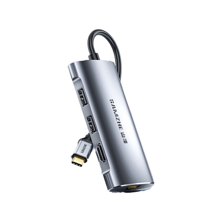 Adapter SAMZHE TH-02 5in1 Type-C et HDMI 2USB2.0 1000mbps PD et HUAWEI Mate40/P50 Samsung S20 цена и информация | USB jagajad, adapterid | kaup24.ee