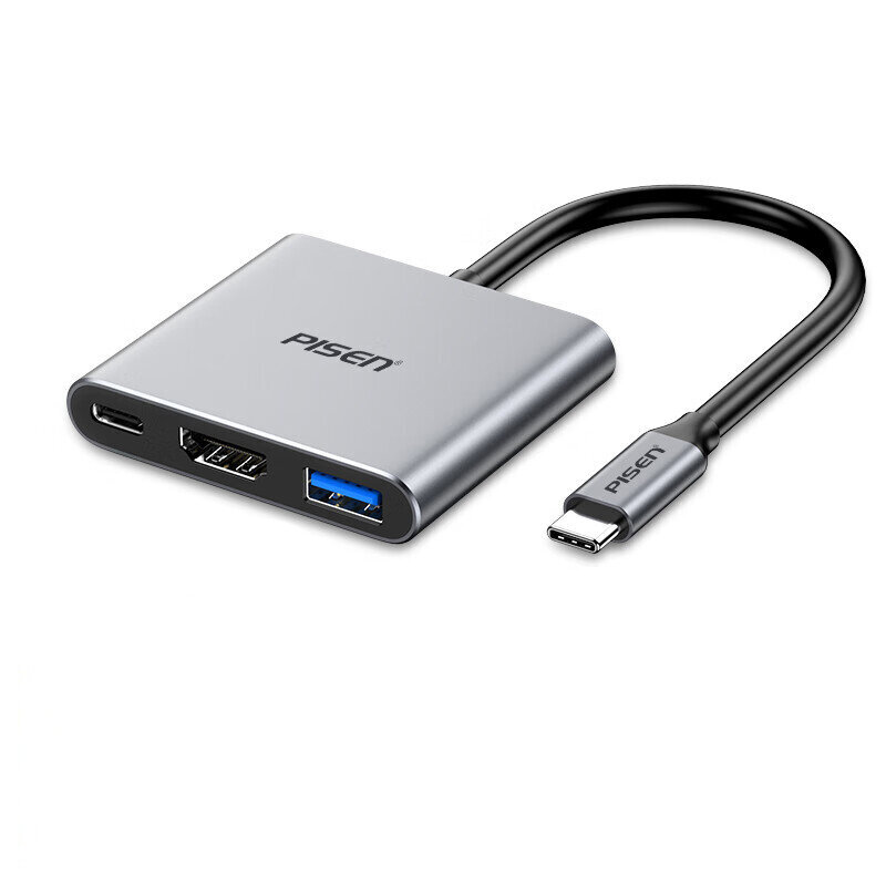 Adapter Pisen PGM-HB07 3in1 Type-C et HDMI USB3.0 PD100W et HUAWEI Mate40/P50 Samsung S20 hind ja info | USB jagajad, adapterid | kaup24.ee