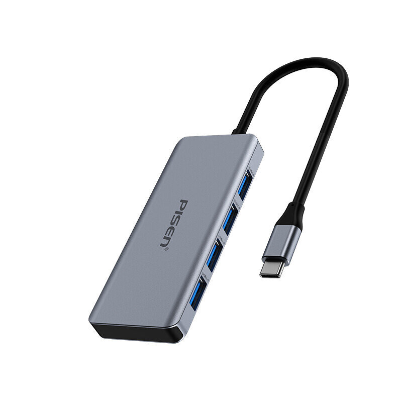 Adapter Pisen NJ-HB07 4in1 Type-C et 4USB3.0 et HUAWEI Mate40/P50 Samsung S20 hind ja info | USB jagajad, adapterid | kaup24.ee