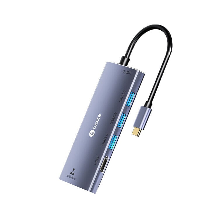 Adapter Biaze R27 6in1 Type-C et 3USB3.0 HDMI 1000mbps PD et HUAWEI Mate40/P50 Samsung S20 hind ja info | USB jagajad, adapterid | kaup24.ee