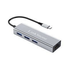 Adapter LinkStone C318D 4in1 Type-C et 3USB3.0 1000mbps et HUAWEI Mate40/P50 Samsung S20 цена и информация | Адаптеры и USB-hub | kaup24.ee