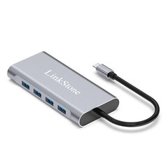 Adapter LinkStone C330C 11in1 Type-C et 100mbps 4USB3.0 VGA HDMI SD/TF PD AUX 3.5mm et HUAWEI Mate40/P50 Samsung S20 hind ja info | USB jagajad, adapterid | kaup24.ee
