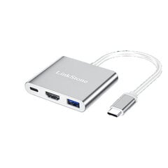 Adapter LinkStone A030 3in1 Type-C et PD HDMI USB3.0 et HUAWEI Mate40/P50 Samsung S20 цена и информация | Адаптеры и USB-hub | kaup24.ee