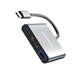 Adapter LinkStone C318E 3in1 Type-C et PD HDMI USB3.0 et HUAWEI Mate40/P50 Samsung S20 hind ja info | USB jagajad, adapterid | kaup24.ee