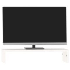 vidaXL monitorialus, valge, 50 x 27 x 10 cm, männipuit hind ja info | Monitori hoidjad | kaup24.ee