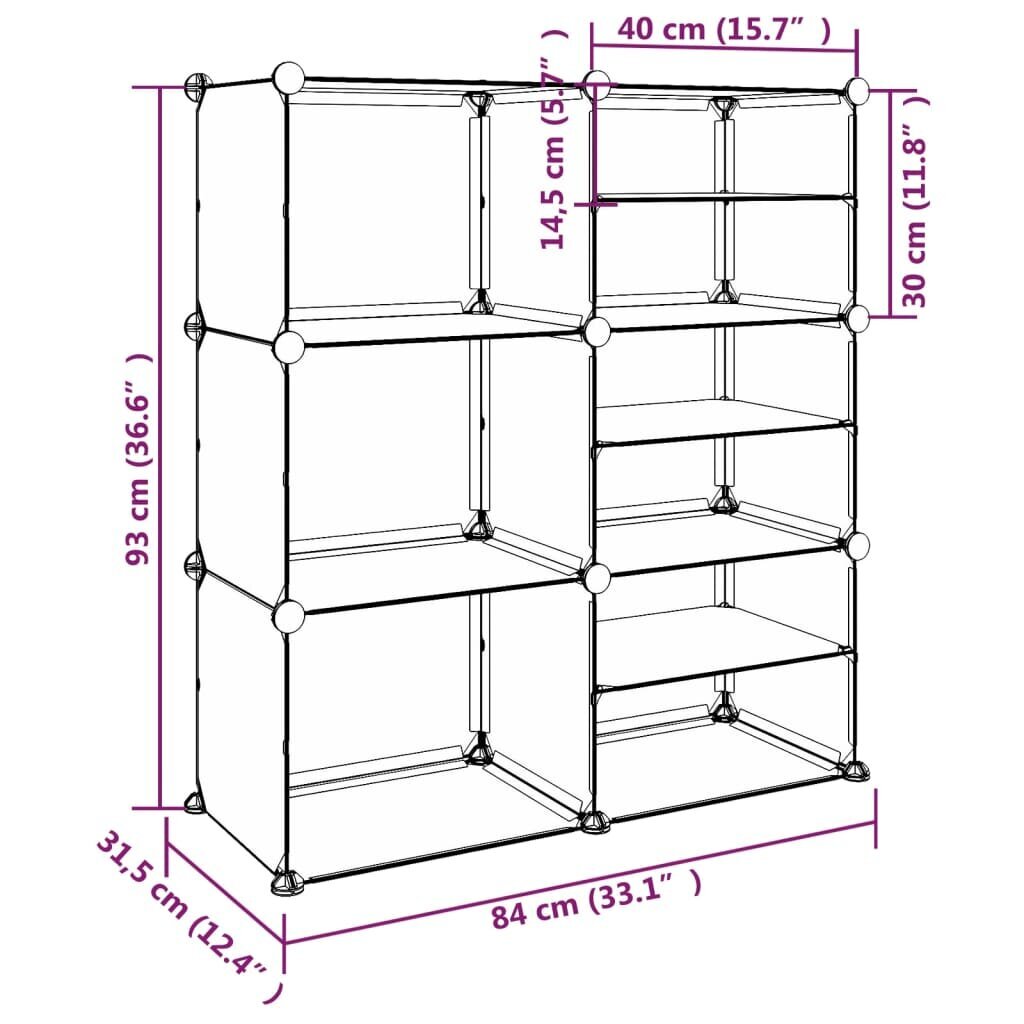 vidaXL kingariiul, läbipaistev, 84 x 31,5 x 93 cm, PP hind ja info | Jalatsikapid, jalatsiriiulid | kaup24.ee