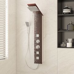 vidaXL dušipaneeli süsteem, klaas, pruun hind ja info | Vannitoa sisustuselemendid ja aksessuaarid | kaup24.ee