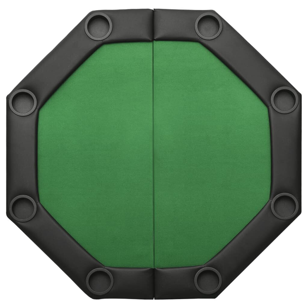 vidaXL kokkupandav pokkerilaud 8 mängijale, roheline, 108x108x75 cm hind ja info | Hasartmängud, pokker | kaup24.ee