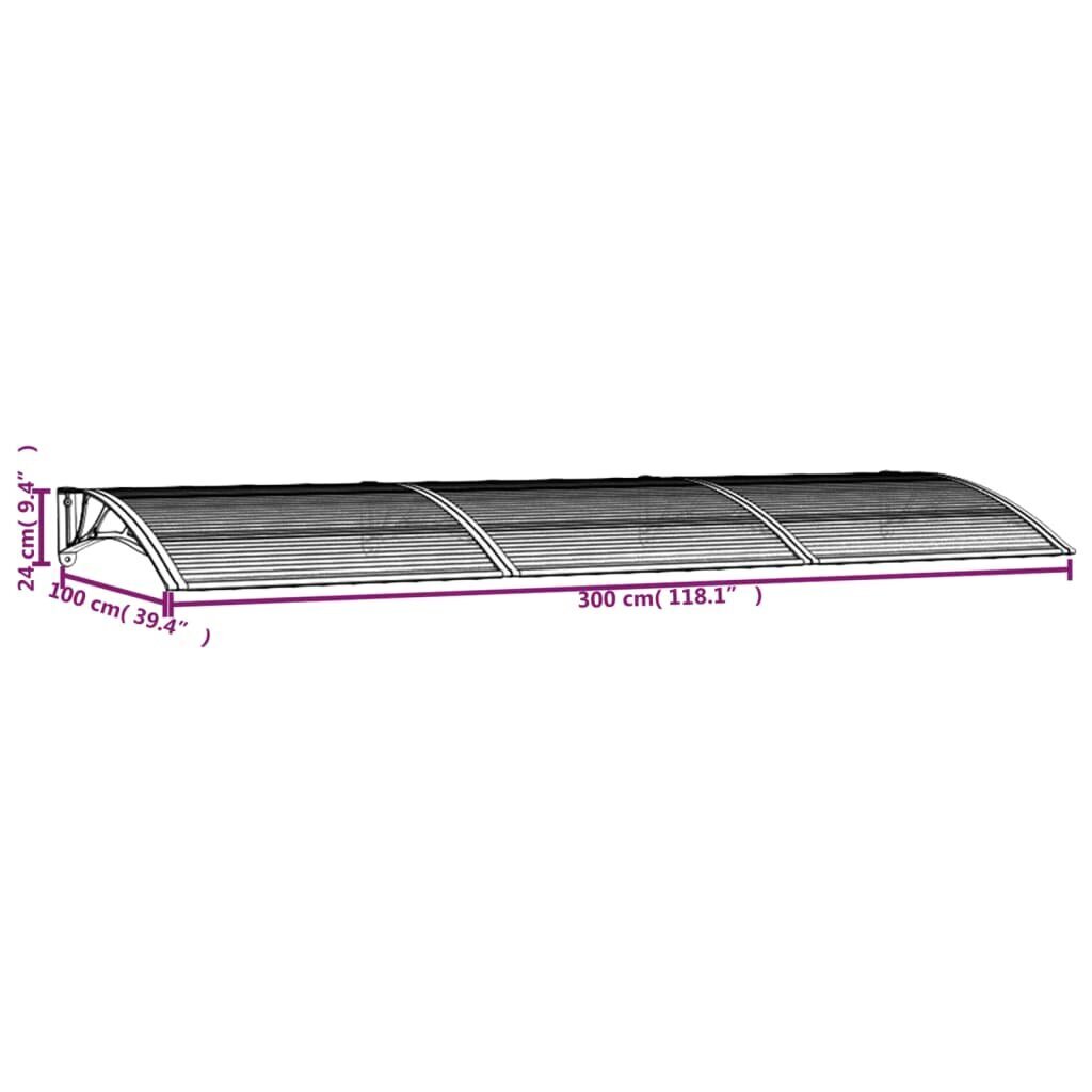 Ukse varikatus, 300x100cm hind ja info | Ukse varikatused | kaup24.ee