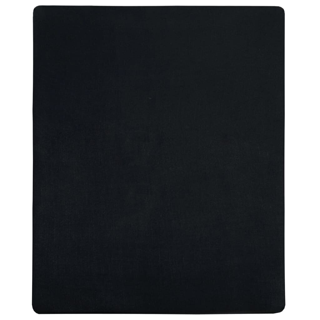 vidaXL kummiga voodilina, must, 100 x 200 cm, puuvill hind ja info | Voodilinad | kaup24.ee