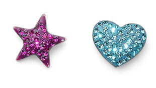 Маленькие асимметричные серьги Hearts & Stars L2015 цена и информация | Аксессуары для детей  | kaup24.ee