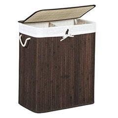 Корзина для белья Songmics, бамбук коричневый, 100 л цена и информация | Аксессуары для ванной комнаты | kaup24.ee