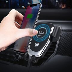 Автомобильный держатель для телефона со встроенным индукционным зарядным устройством быстрой зарядки QI цена и информация | Mobiiltelefonide hoidjad | kaup24.ee