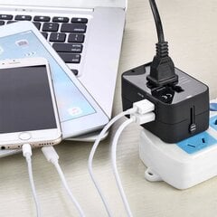 Универсальный Розетки адаптер для путешественников 6А 100-240В 2x USB цена и информация | Зарядные устройства для телефонов | kaup24.ee