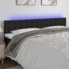 vidaXL LED-voodipeats, must, 180x5x78/88 cm, kangas цена и информация | Кровати | kaup24.ee