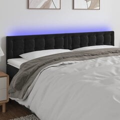 vidaXL LED-voodipeats, must, 160x5x78/88 cm, samet hind ja info | Voodid | kaup24.ee
