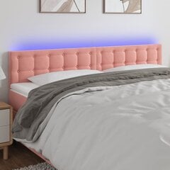 vidaXL LED-voodipeats, roosa, 160x5x78/88 cm, samet hind ja info | Voodid | kaup24.ee