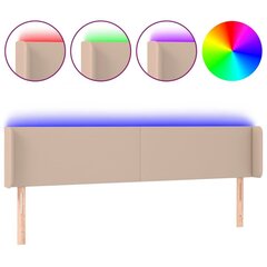 vidaXL LED-voodipeats Cappuccino 183x16x78/88 cm kunstnahk цена и информация | Кровати | kaup24.ee