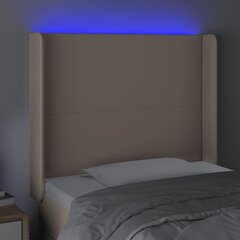 vidaXL LED-voodipeats, Cappuccino, 93x16x118/128 cm, kunstnahk цена и информация | Кровати | kaup24.ee