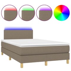 Кровать с пружинами/матрас/LED, серо-коричневая, 120x200 см, ткань цена и информация | Кровати | kaup24.ee