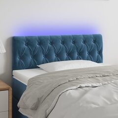 vidaXL LED-voodipeats, tumesinine, 90x7x78/88 cm, samet цена и информация | Кровати | kaup24.ee