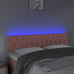 vidaXL LED-voodipeats, roosa, 144x7x78/88 cm, samet hind ja info | Voodid | kaup24.ee