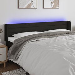 vidaXL LED-voodipeats, must, 183x16x78/88 cm, kangas цена и информация | Кровати | kaup24.ee
