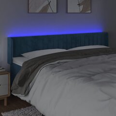 vidaXL LED-voodipeats, tumesinine, 183x16x78/88 cm, samet цена и информация | Кровати | kaup24.ee