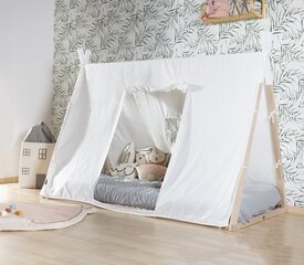 Tipi voodiraam CHILDHOME, 90 x 200 cm, puiduvärvi ja valge цена и информация | Детские кровати | kaup24.ee
