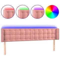 vidaXL LED-voodipeats, roosa, 163x16x78/88 cm, samet hind ja info | Voodid | kaup24.ee