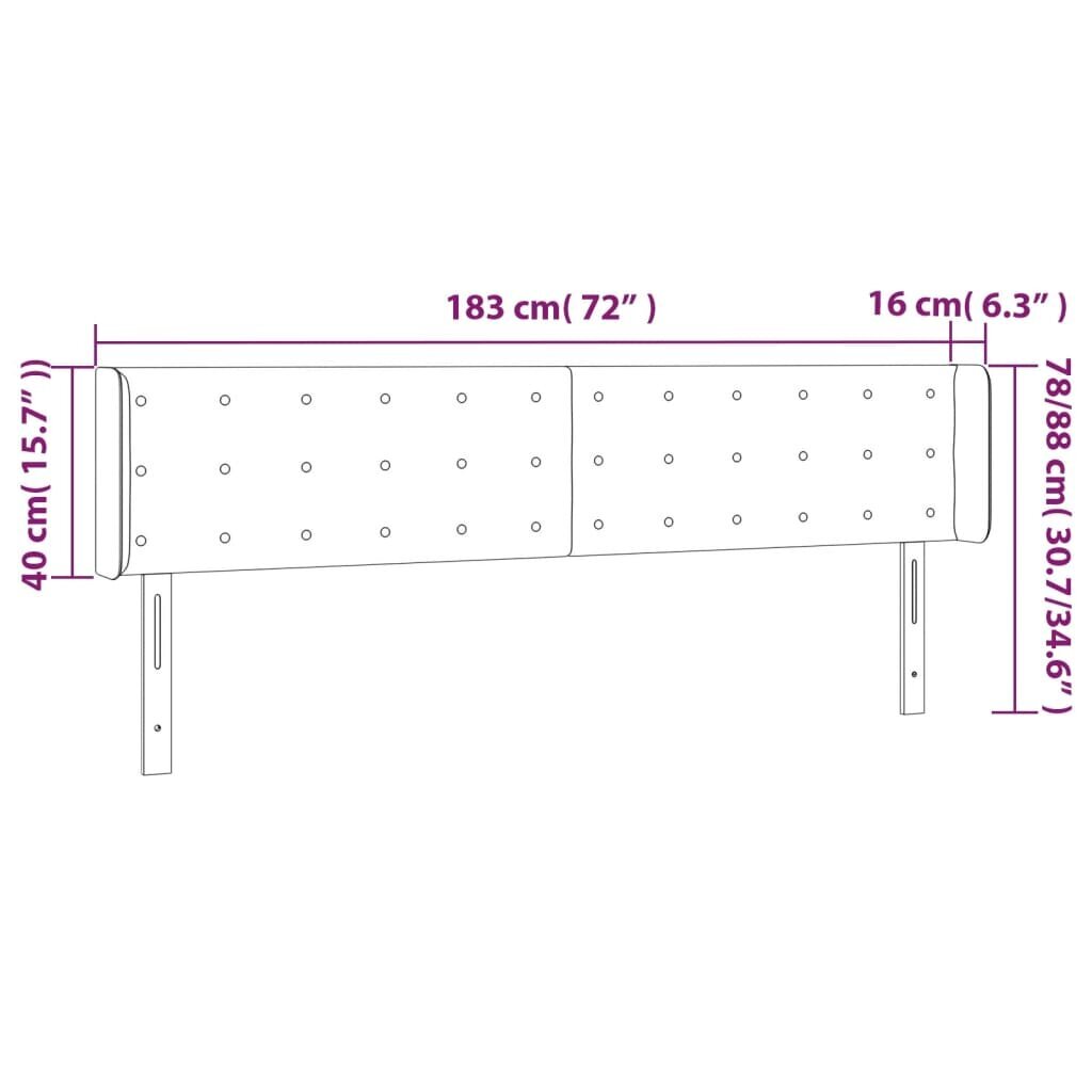 vidaXL LED-voodipeats, tumesinine, 183x16x78/88 cm, samet цена и информация | Voodid | kaup24.ee