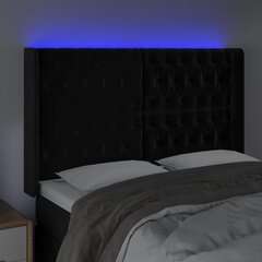 vidaXL LED-voodipeats, must, 163x16x118/128 cm, samet цена и информация | Кровати | kaup24.ee