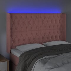 vidaXL LED-voodipeats, roosa, 163x16x118/128 cm, samet цена и информация | Кровати | kaup24.ee