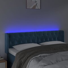 vidaXL LED-voodipeats, tumesinine, 147x16x78/88 cm, samet цена и информация | Кровати | kaup24.ee