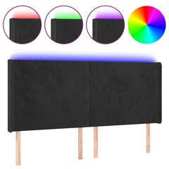 vidaXL LED-voodipeats, must, 183x16x118/128 cm, samet цена и информация | Кровати | kaup24.ee