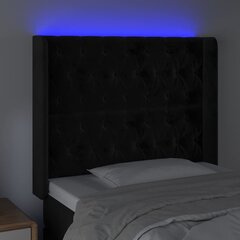 vidaXL LED-voodipeats, must, 93x16x118/128 cm, samet hind ja info | Voodid | kaup24.ee