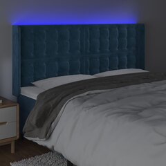 vidaXL LED-voodipeats, tumesinine, 203x16x118/128 cm, samet hind ja info | Voodid | kaup24.ee