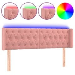 vidaXL LED-voodipeats, roosa, 147x16x78/88 cm, samet hind ja info | Voodid | kaup24.ee
