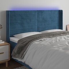 vidaXL LED-voodipeats, tumesinine, 183x16x118/128 cm, samet hind ja info | Voodid | kaup24.ee