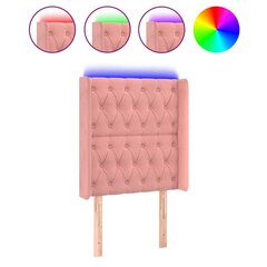 vidaXL LED-voodipeats, roosa, 83x16x118/128 cm, samet hind ja info | Voodid | kaup24.ee