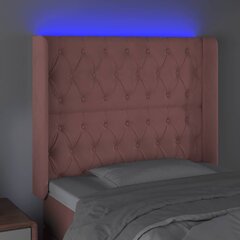 Изголовье со светодиодной подсветкой, Бархат, 93x16x118/128 см, розовый цена и информация | Кровати | kaup24.ee