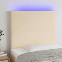 vidaXL LED-voodipeats, kreemjas, 90x5x118/128 cm, kangas цена и информация | Кровати | kaup24.ee