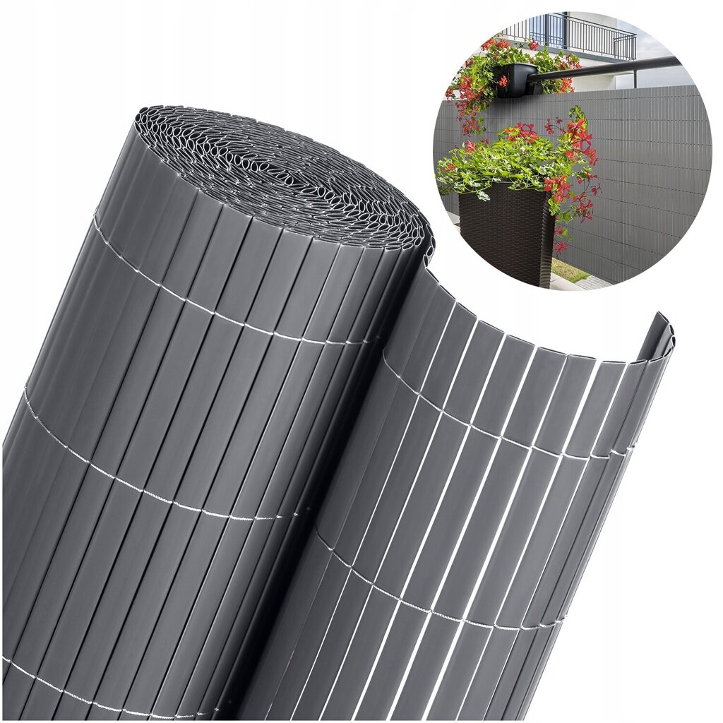 Rõdu/terrassi päikesekaitse - vari Plast PVC, 0,9x4m hall hind ja info | Päikesevarjud, markiisid ja alused | kaup24.ee