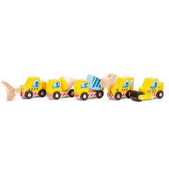 Puidust autokomplekt - Ehitussõidukid New Classic Toys, 11947 hind ja info | Poiste mänguasjad | kaup24.ee