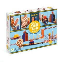 Деревянный конструктор Zig & Go Junior, гонки (51 шт.), DJECO DJ05650 цена и информация | Конструкторы и кубики | kaup24.ee