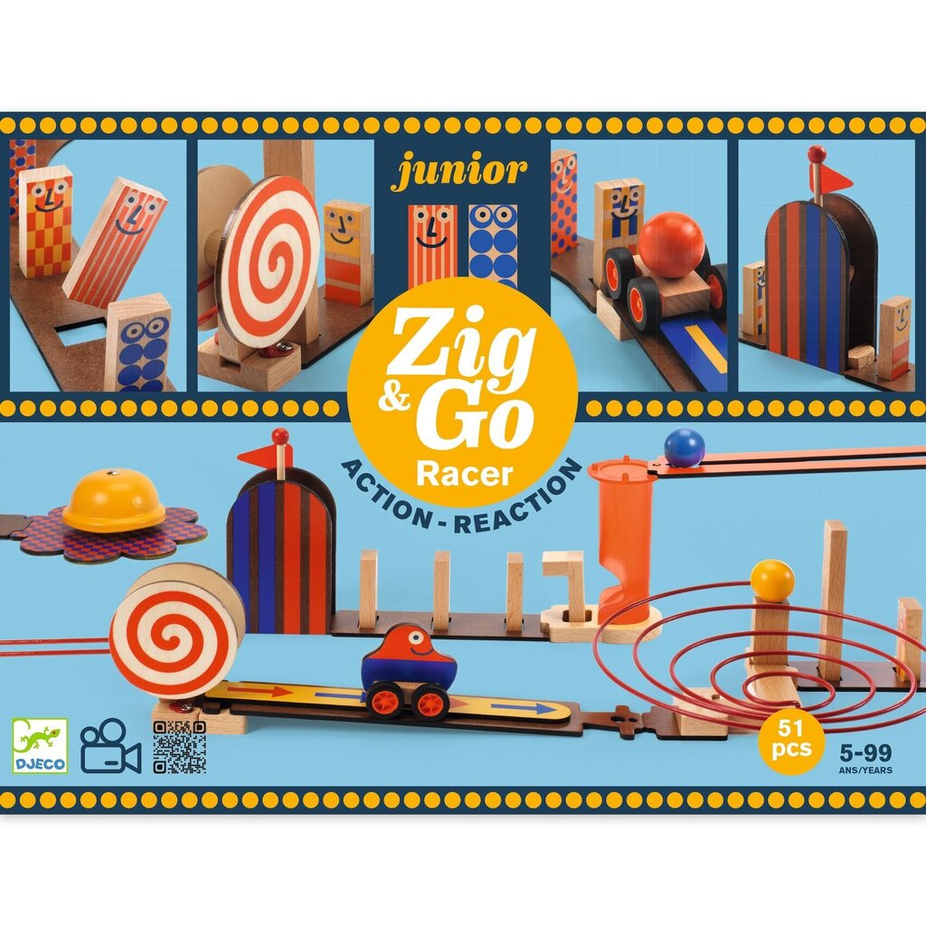 Puidust ehituskomplekt Zig & Go Junior Djeco, DJ05650, 51 tk hind ja info | Klotsid ja konstruktorid | kaup24.ee