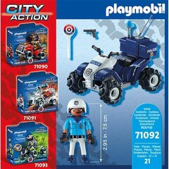 Набор машинок Playmobil Speed Quad City Action 71092 Полиция  цена и информация | Конструкторы и кубики | kaup24.ee