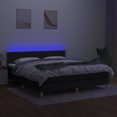 vidaXL kontinentaalvoodi madrats ja LED, must, 180x200 cm, kangas цена и информация | Кровати | kaup24.ee