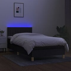 vidaXL kontinentaalvoodi madrats ja LED, must, 100x200 cm, kangas цена и информация | Кровати | kaup24.ee